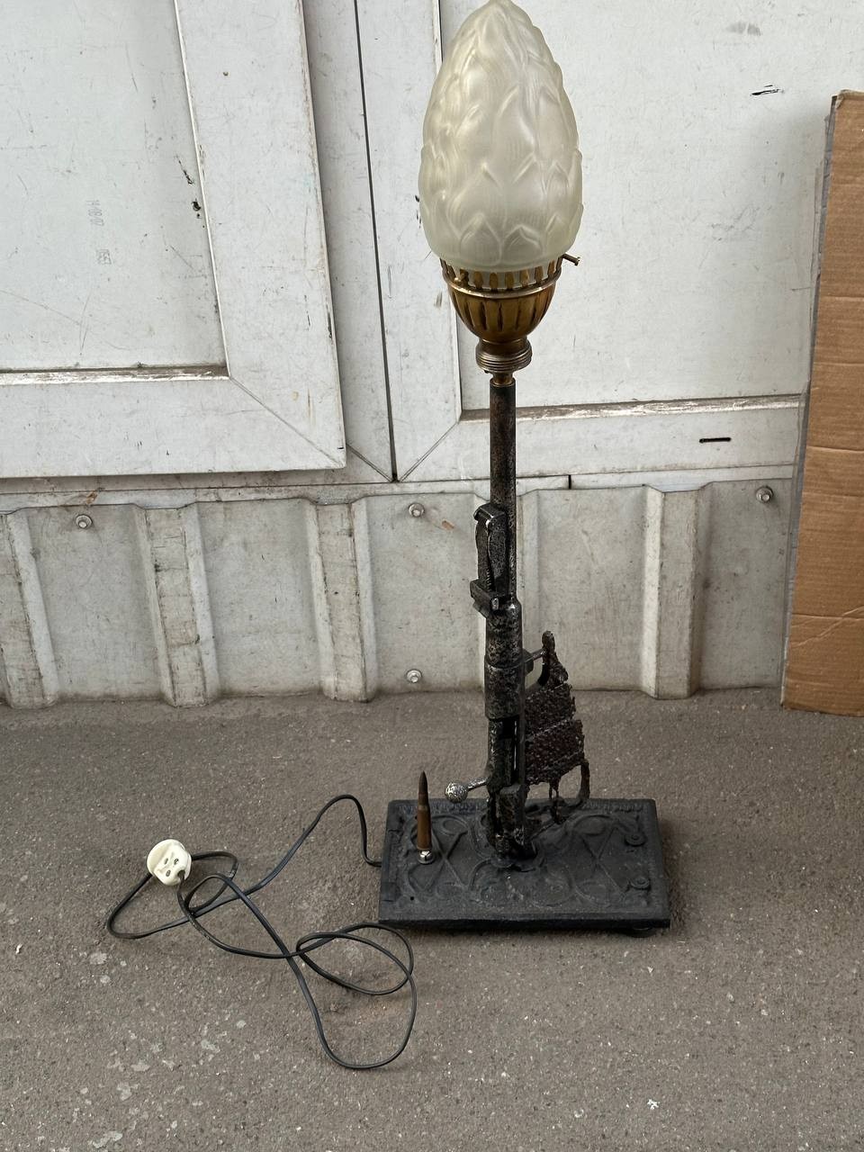 A floor lamp decoration made from a Mosin rifle. WWII military