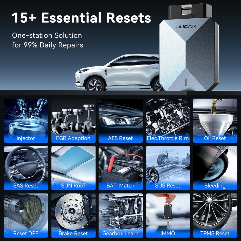 MUCAR BT200 MAX Car OBD2 Scanner AUTO All System Diagnostic Code Readers Tool US