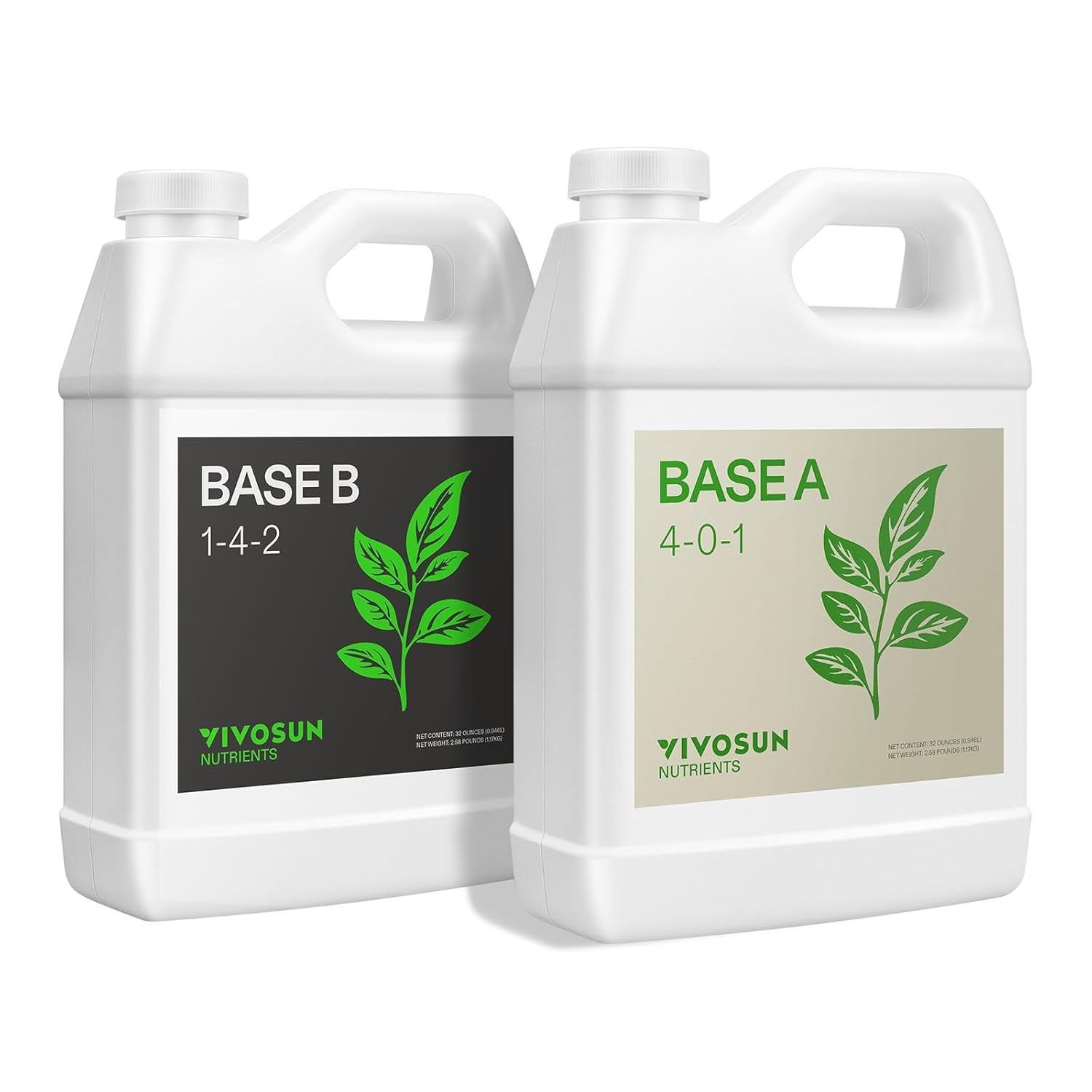 VIVOSUN Nutrients Base A & B Bundle, Liquid Fertilizer Supports Vegetative