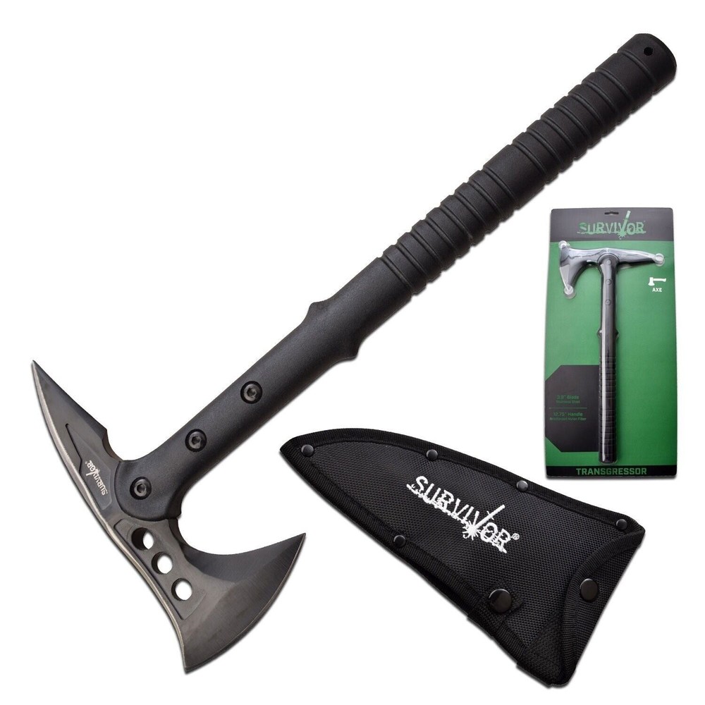 15" Tactical Modern Tomahawk Axe Black Firefighter Swat Survival Hatchet Sharp