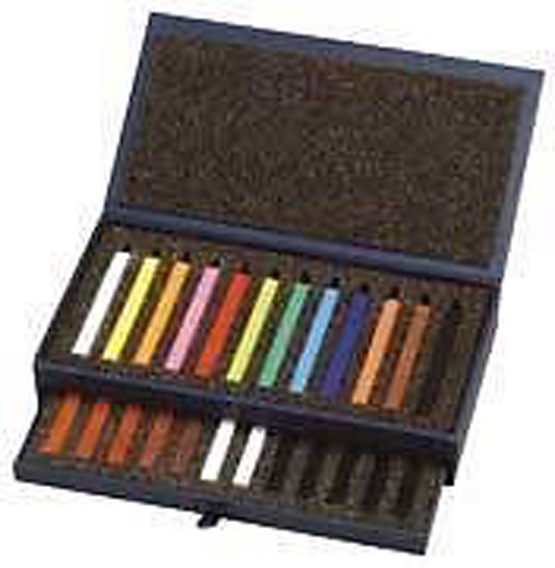 Conte Carres Crayons - 24 Colours Drawer Box
