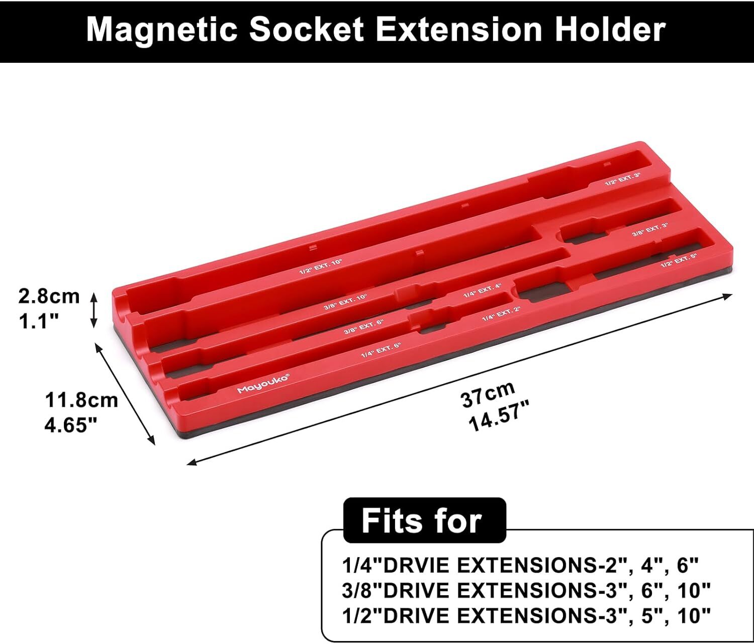 Magnetic Socket Extension Organizer Socket Extension Bar Holder 1/4",3/8",1/2“