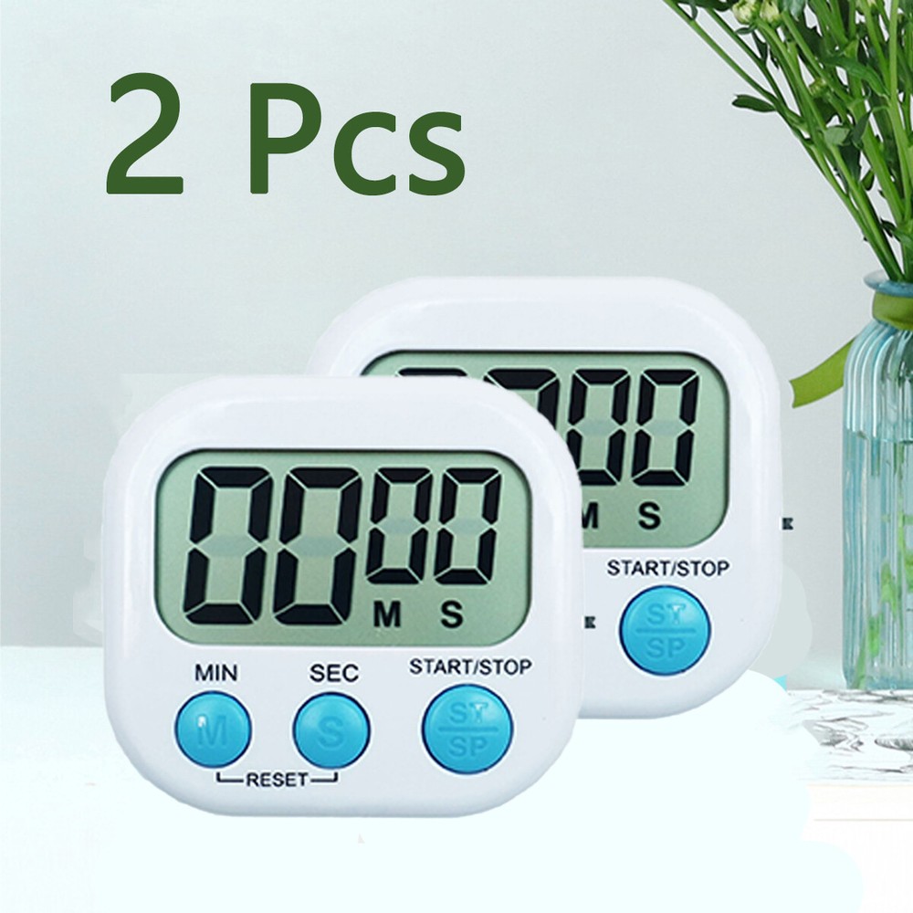 2 pack Digital Kitchen Timer Magnetic Cooking LCD Large Count Down