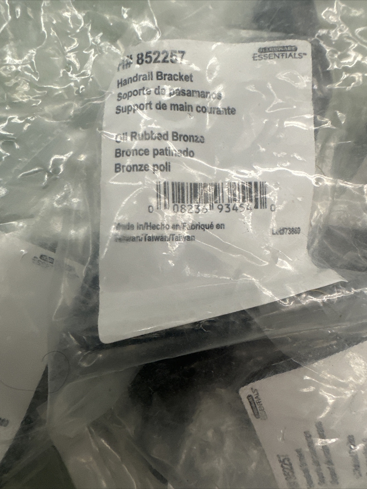 852257 Hillman Handrail Bracket Heavy Duty Oil Rubbed Bronze Sealed Bag Of 5