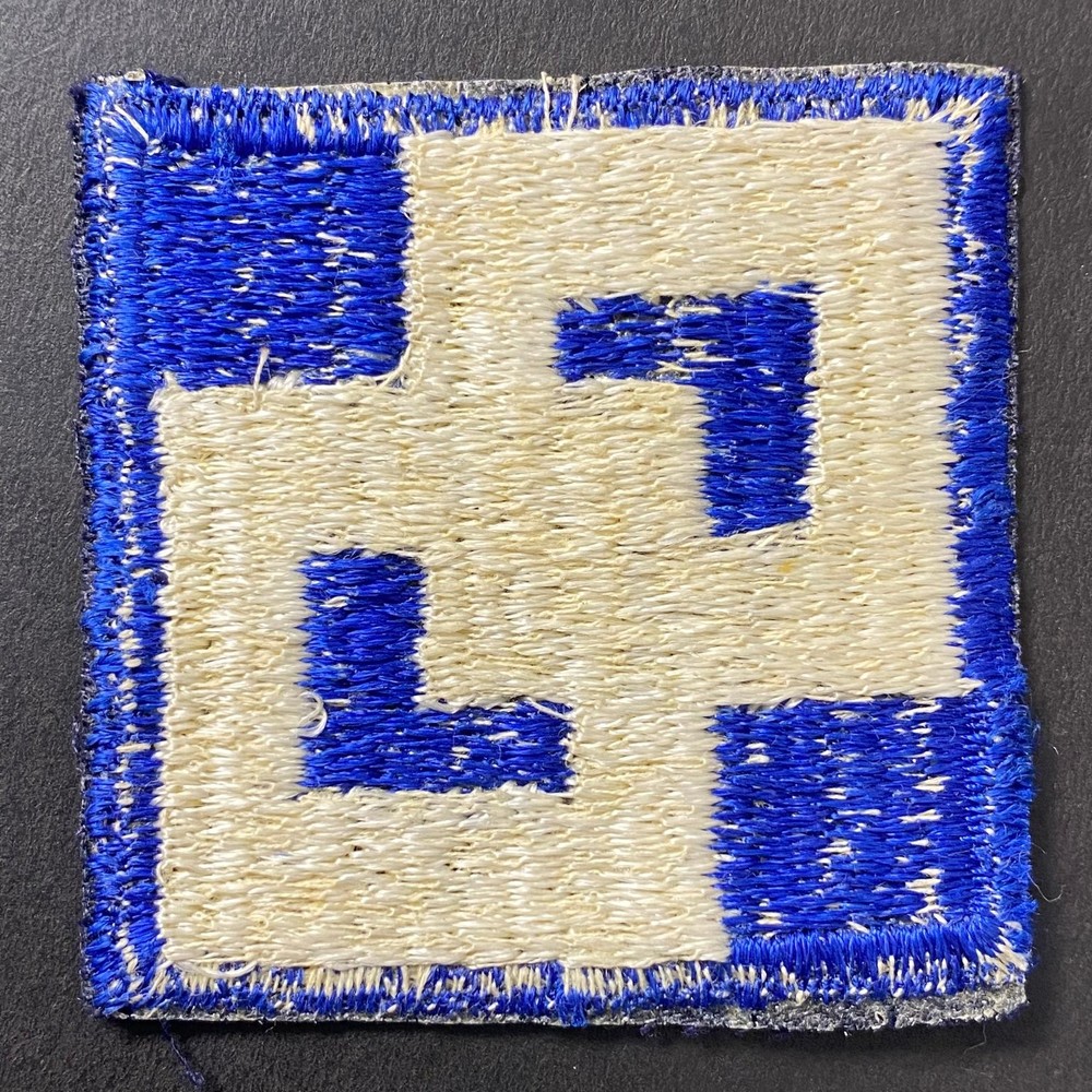 US Army 2nd Service Command Patch Square Blue White Embroidered