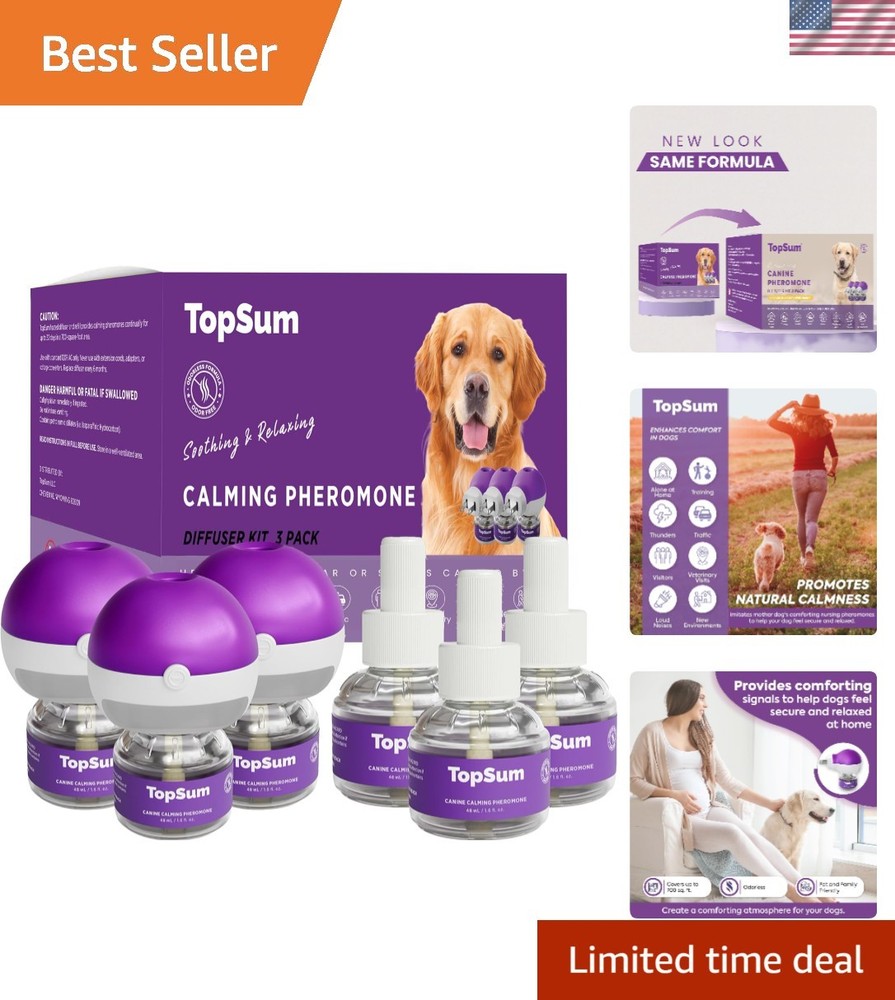 Three-Pack Calming Diffuser for Dogs – Stress Relief with Pheromone Technology