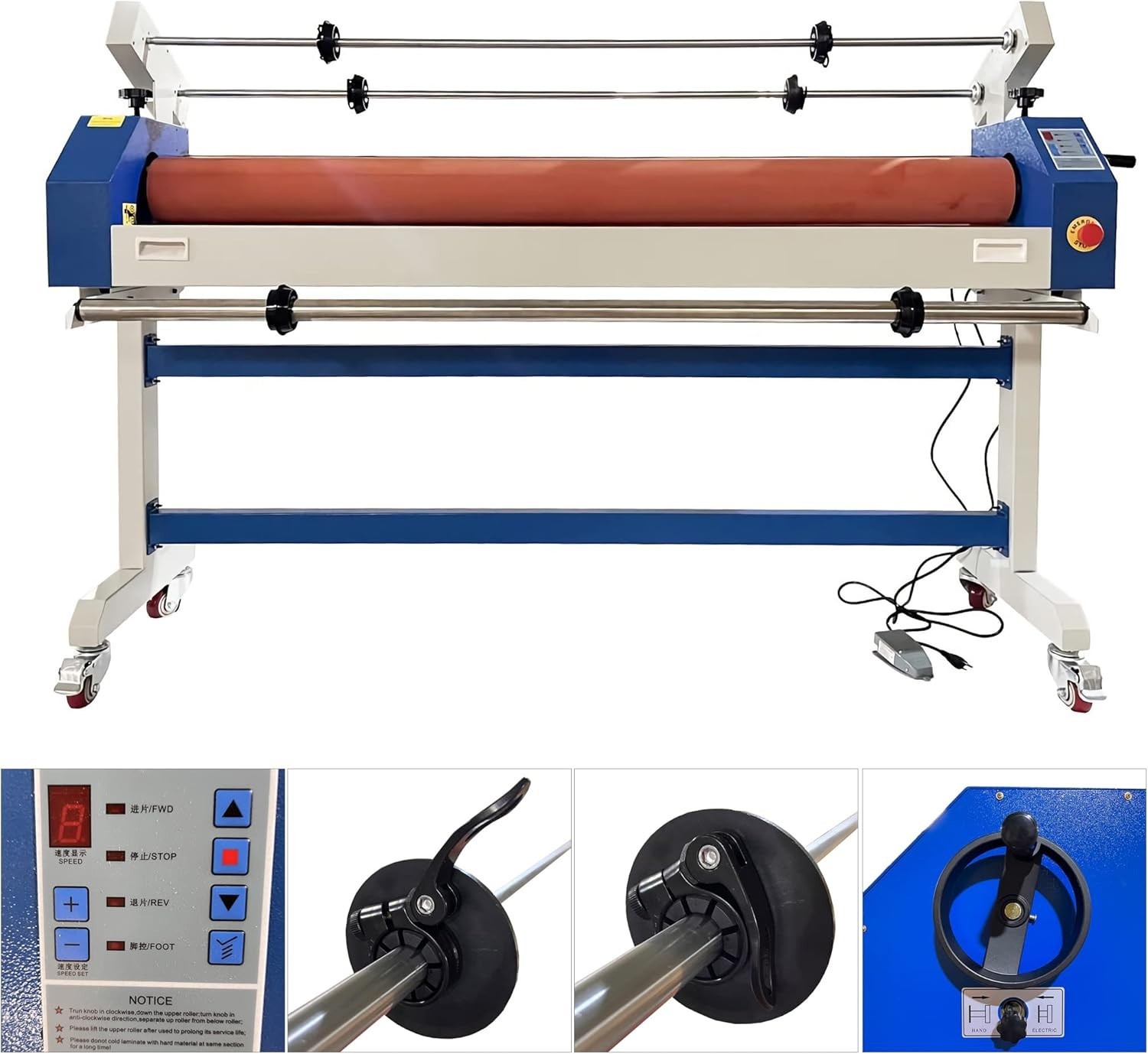 63" Wide Format Cold Laminating Machine110V 1" THK Electric Stand Cold Laminator