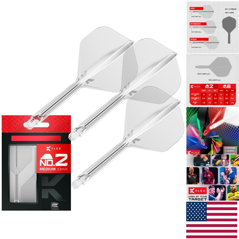 Ultimate Stability – K-Flex Integrated Dart Flights & Shafts, 3 Medium Size