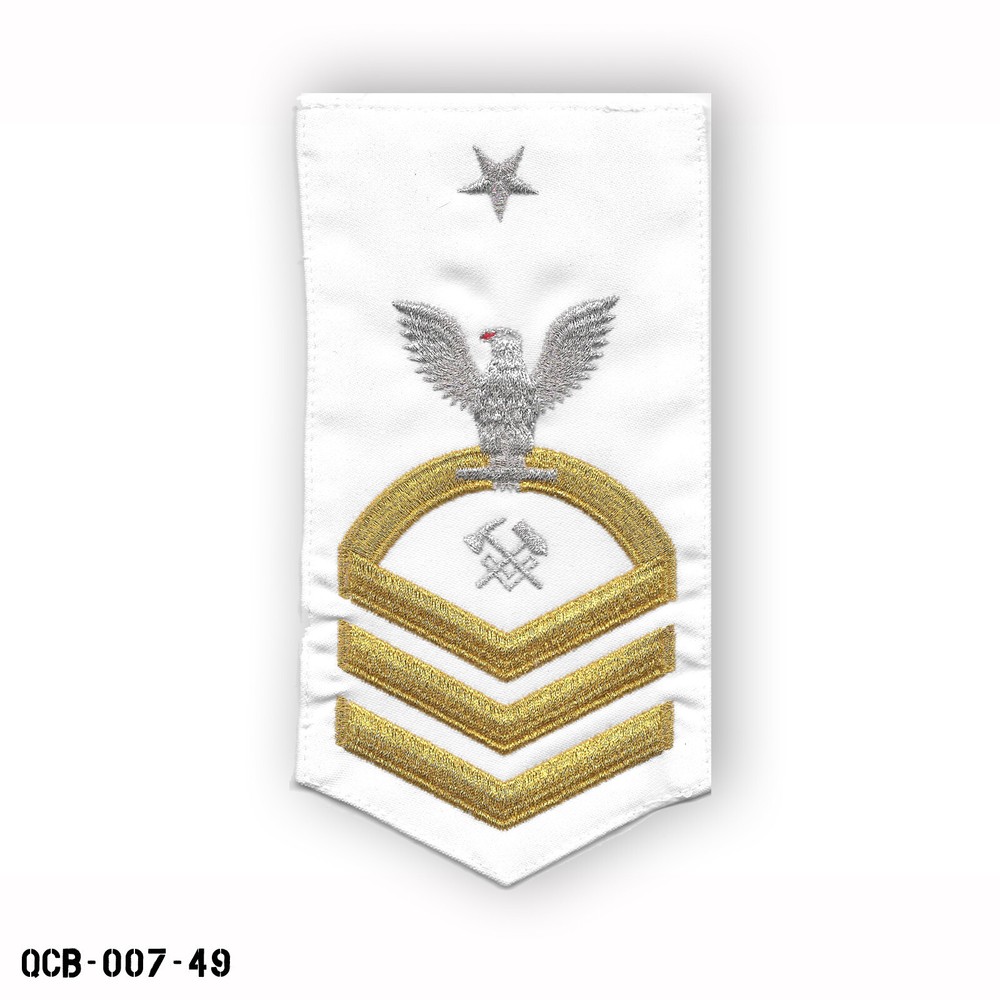 US Navy SRCPO E8 Senior Chief Petty Officer Hull Maintenance Tech White Patch