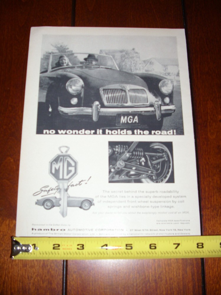 1958 MGA ORIGINAL AD