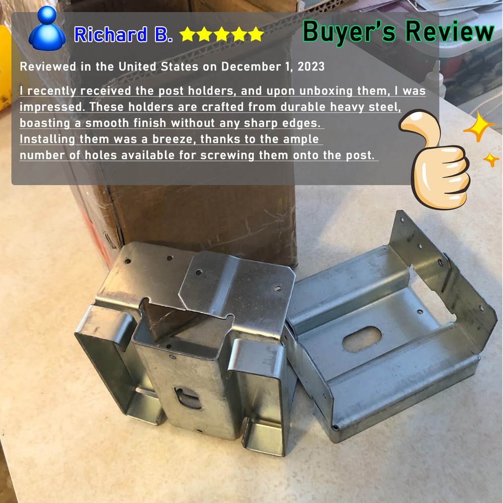 10Pcs 6x6 Concrete Deck Post Anchor Base Adjustable Metal Post Bracket Post Base