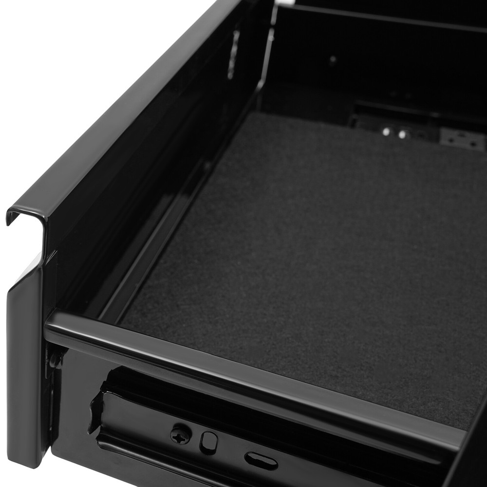 Under Desk Mounted Sliding Pull-out Storage Drawer with Built-in Power Strip