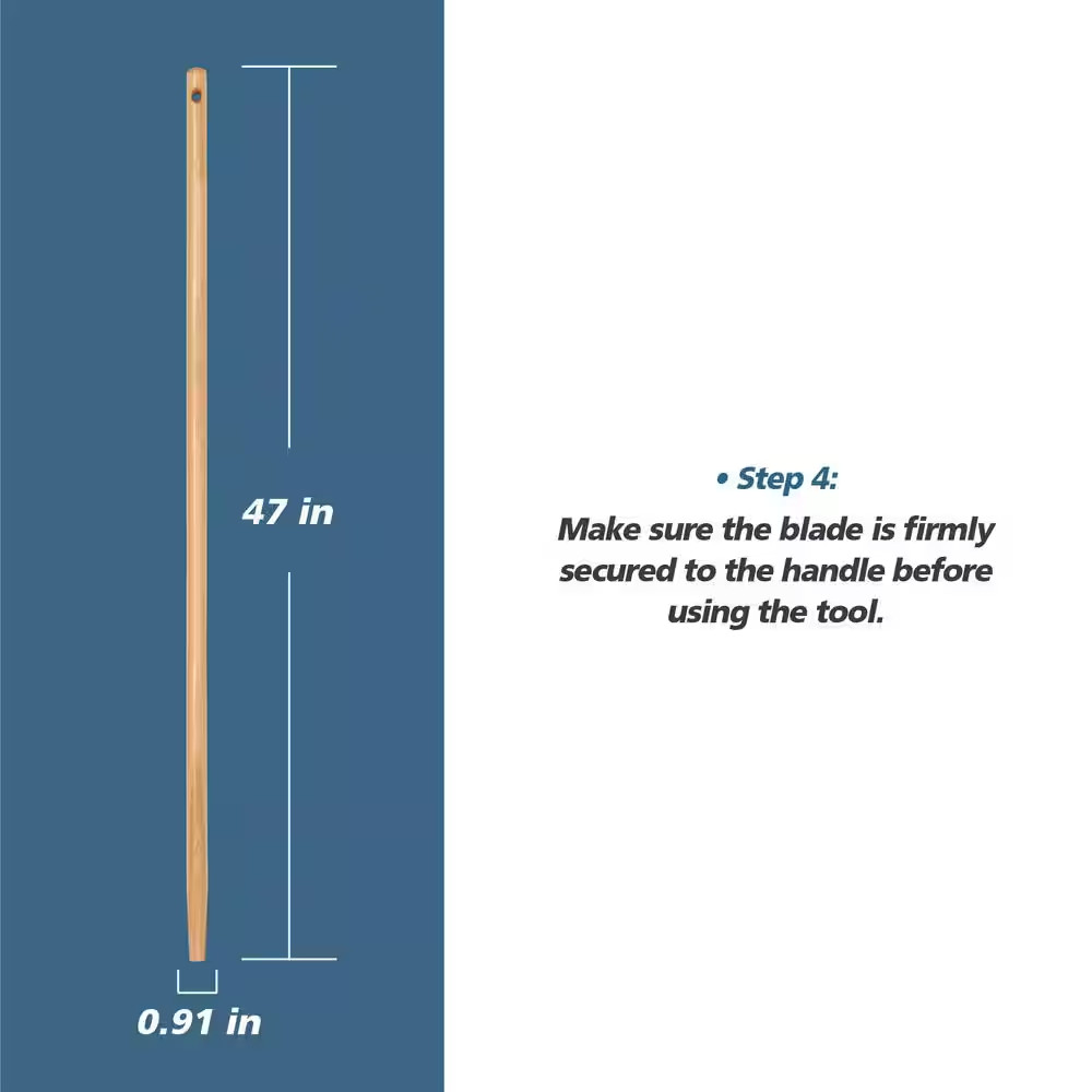 47 In. Tapered Rake Handle with 0.91 In. Diameter