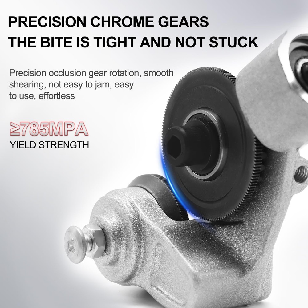 Jikbeed Metal Nibbler Drill Attachment - Reinforced dedicated version, Silver