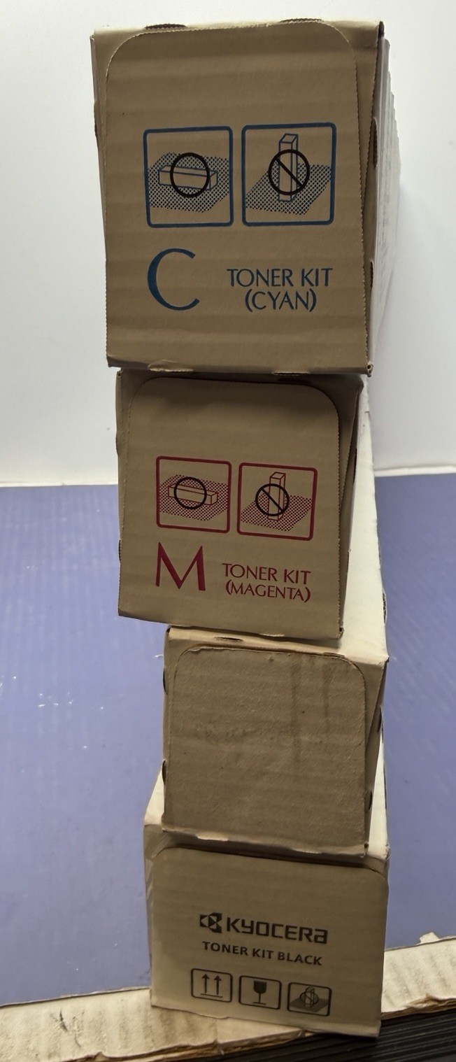 OEM Kyocera TASKalfa 3552ci, 3553ci, 4052ci CMYK Toner Full Set TK-8527 SEALED