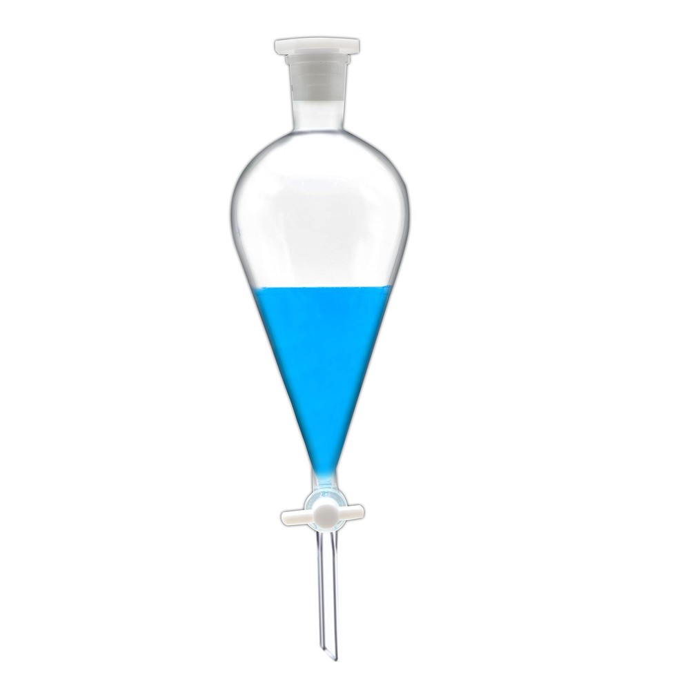 Borosilicate Glass 250ML Separating Funnel Heavy Wall Conical Clear