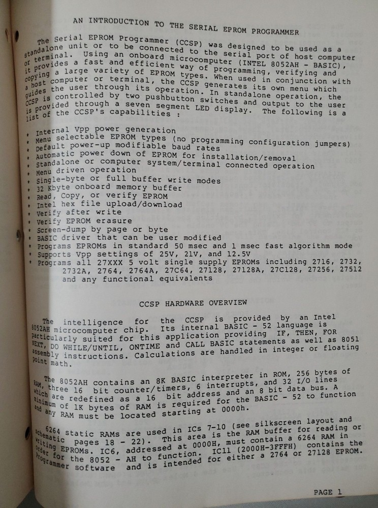 Vintage Circuit Cellar Serial EPROM Programmer 1986 Board Kit - UNTESTED AS IS