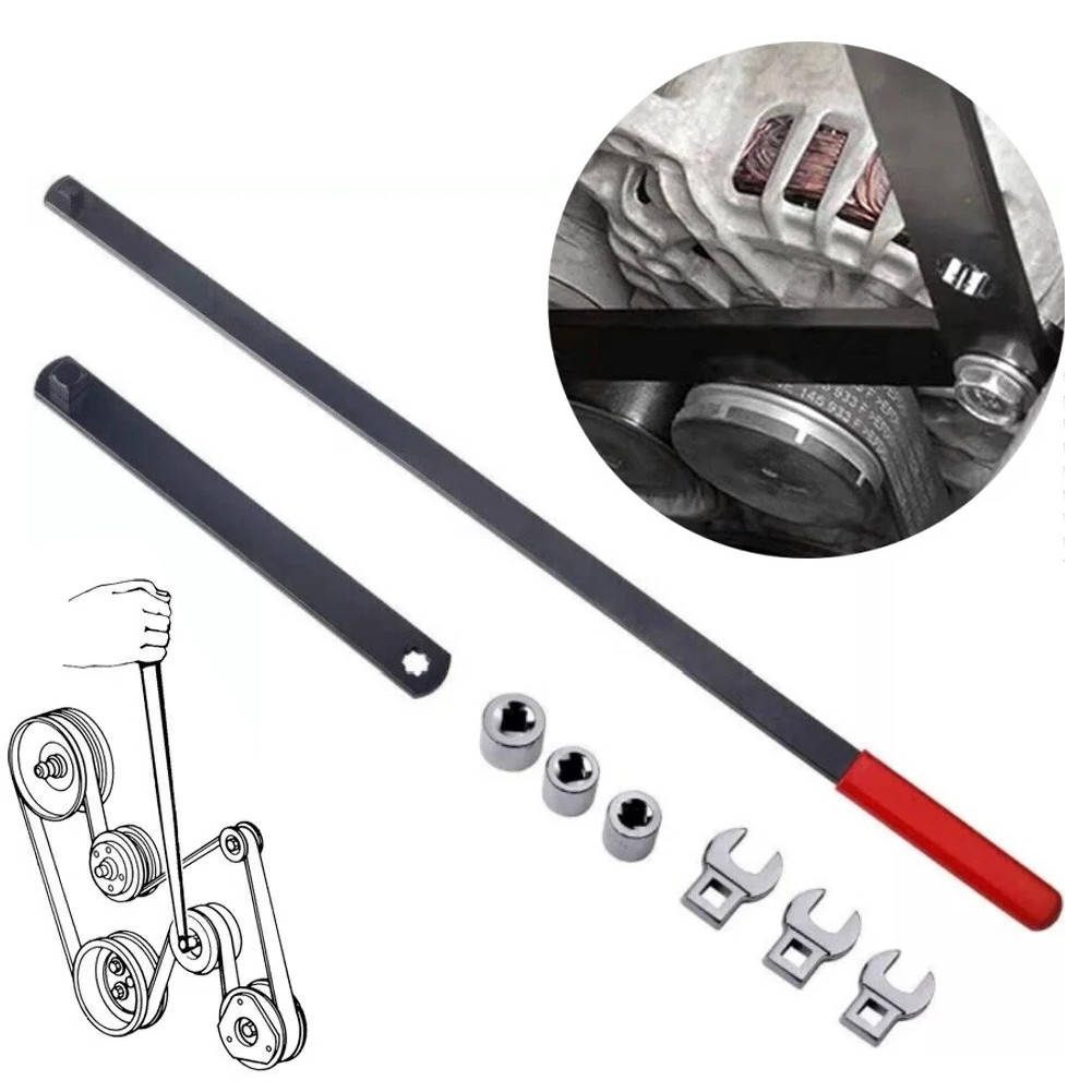 Serpentine Belt Tool Kit,Universal 3/8" 1/2" Drive Serpentine Belt Adjust Tighte