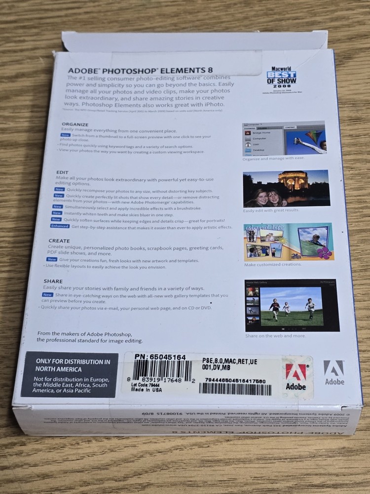 Adobe Photoshop Elements 8 Brand New - for Mac