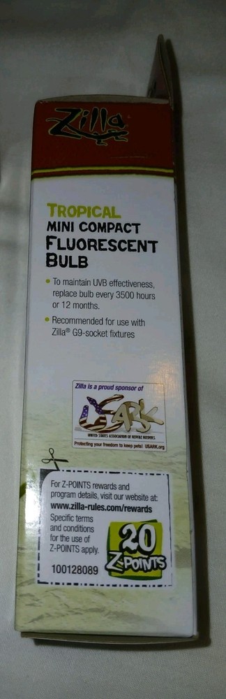 NEW Zilla Mini Compact Fluorescent Bulb Tropical G9 socket 6 watt