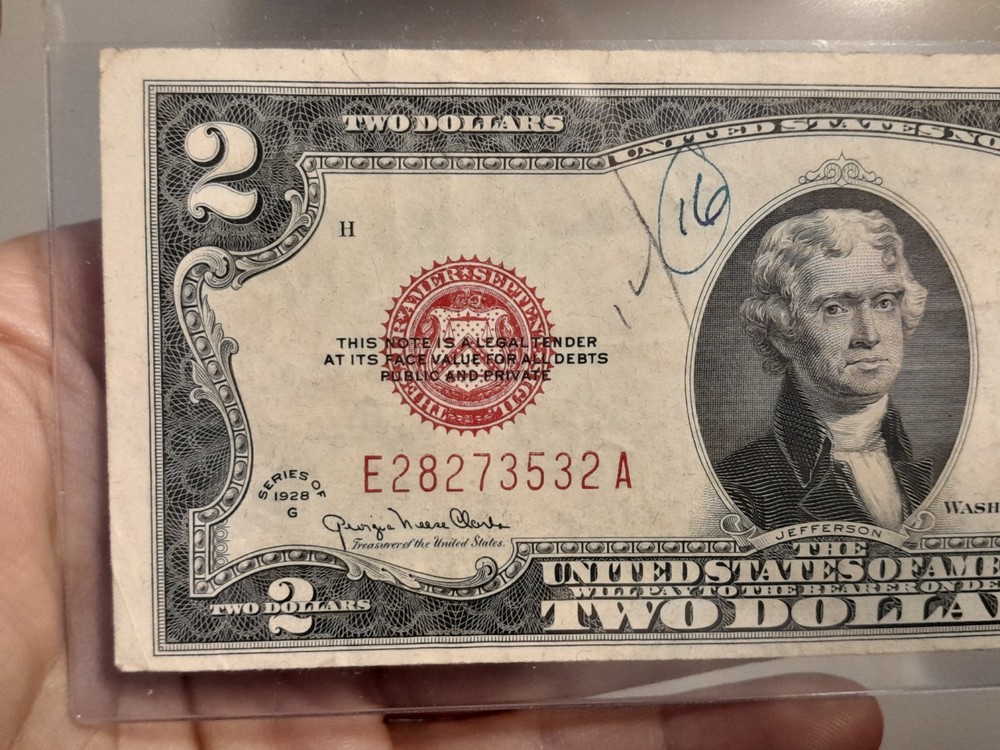 1928 G $2 RED SEAL US United States Note