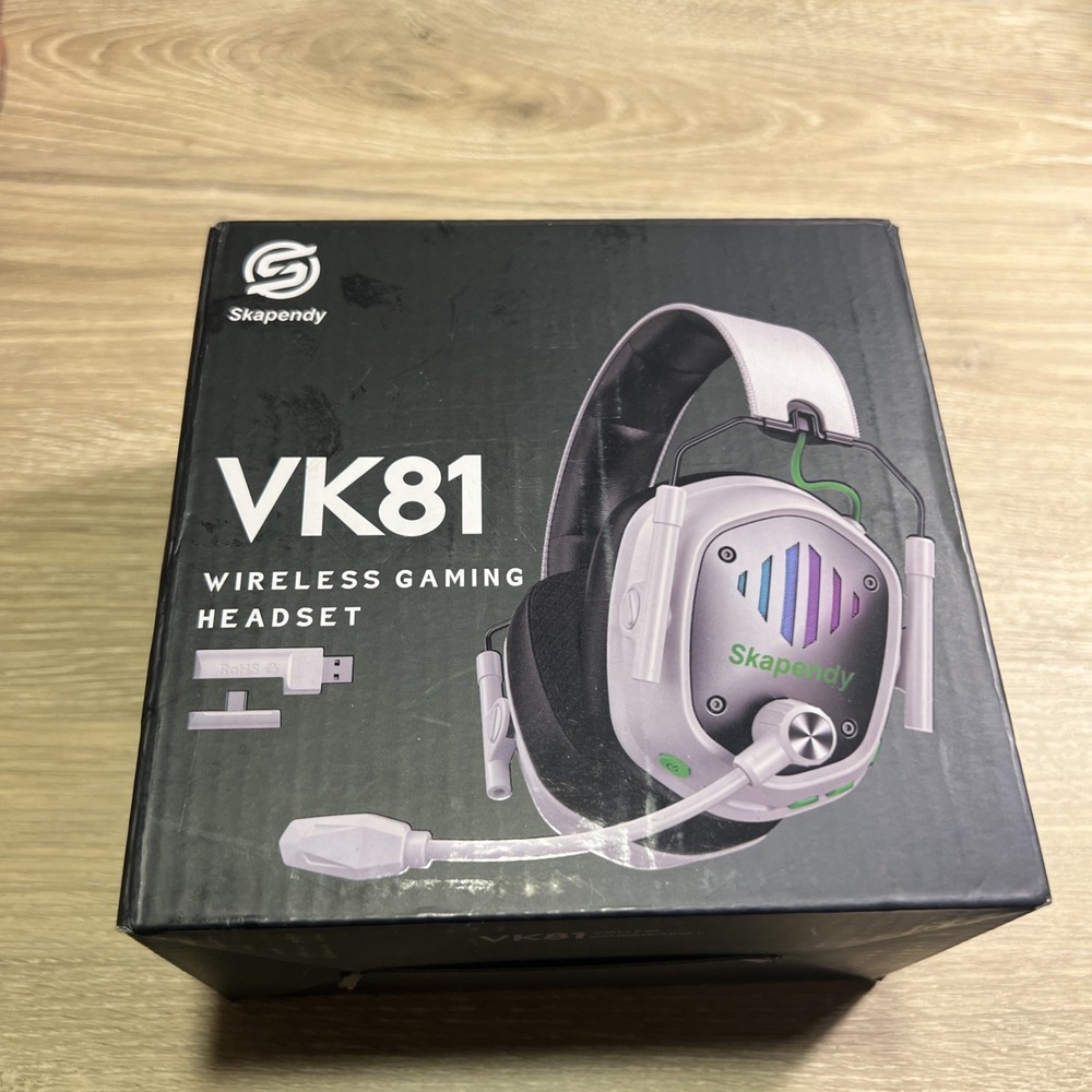 Skapendy VK81 White Wireless Gaming Headset - Wireless Stereo Surround Sound