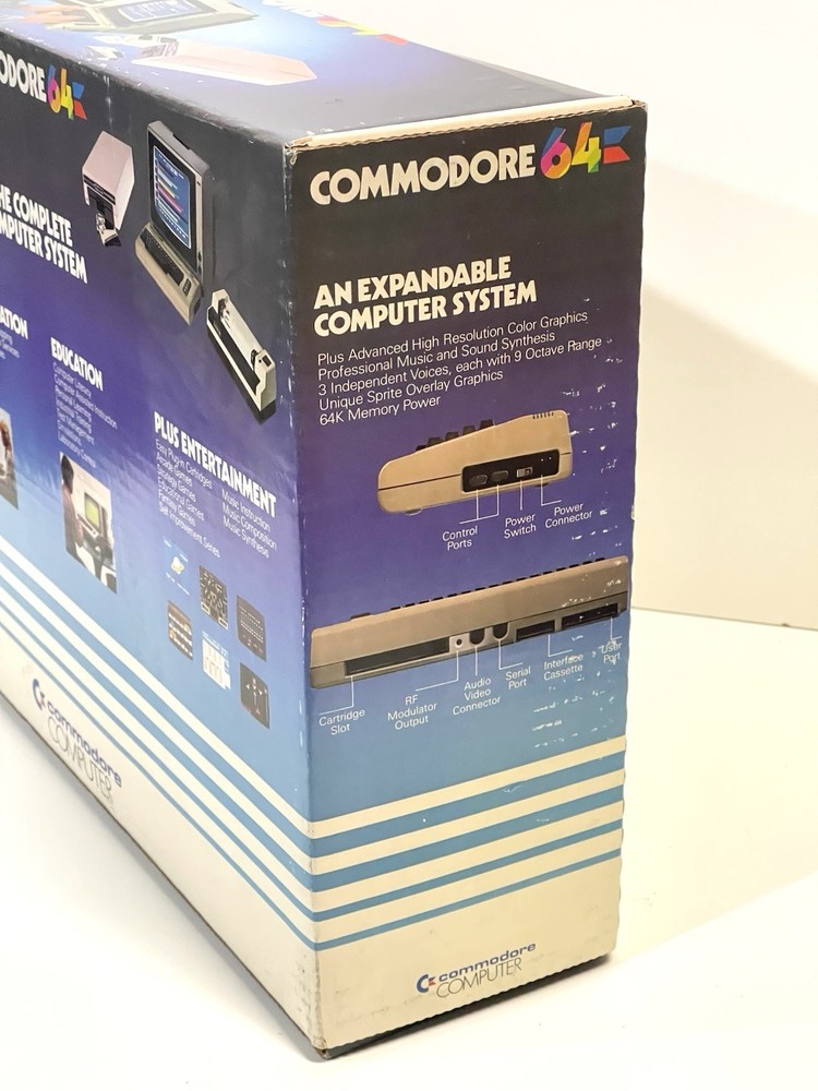 Commodore 64 Vintage Computer In Original Box With Original Purchase Receipt