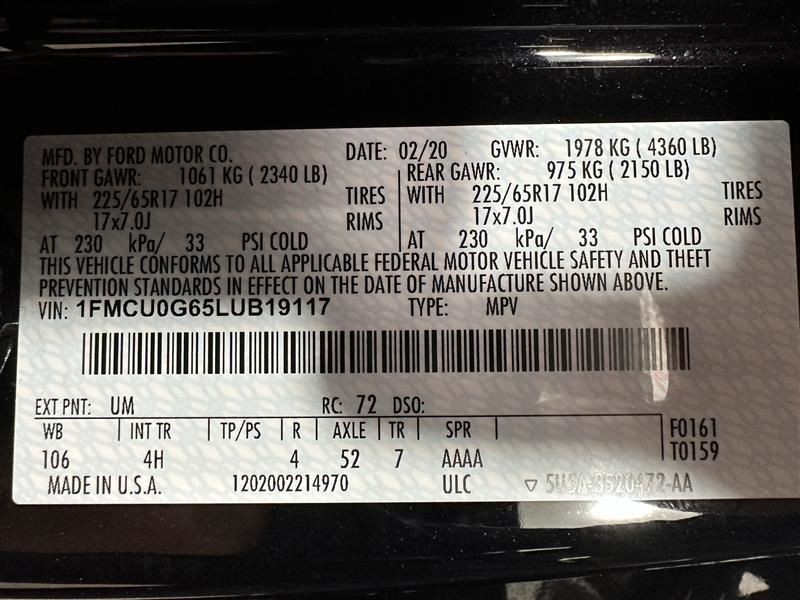 Camera/Projector Camera Lane Keep Assist Fits 20 ESCAPE 2449493