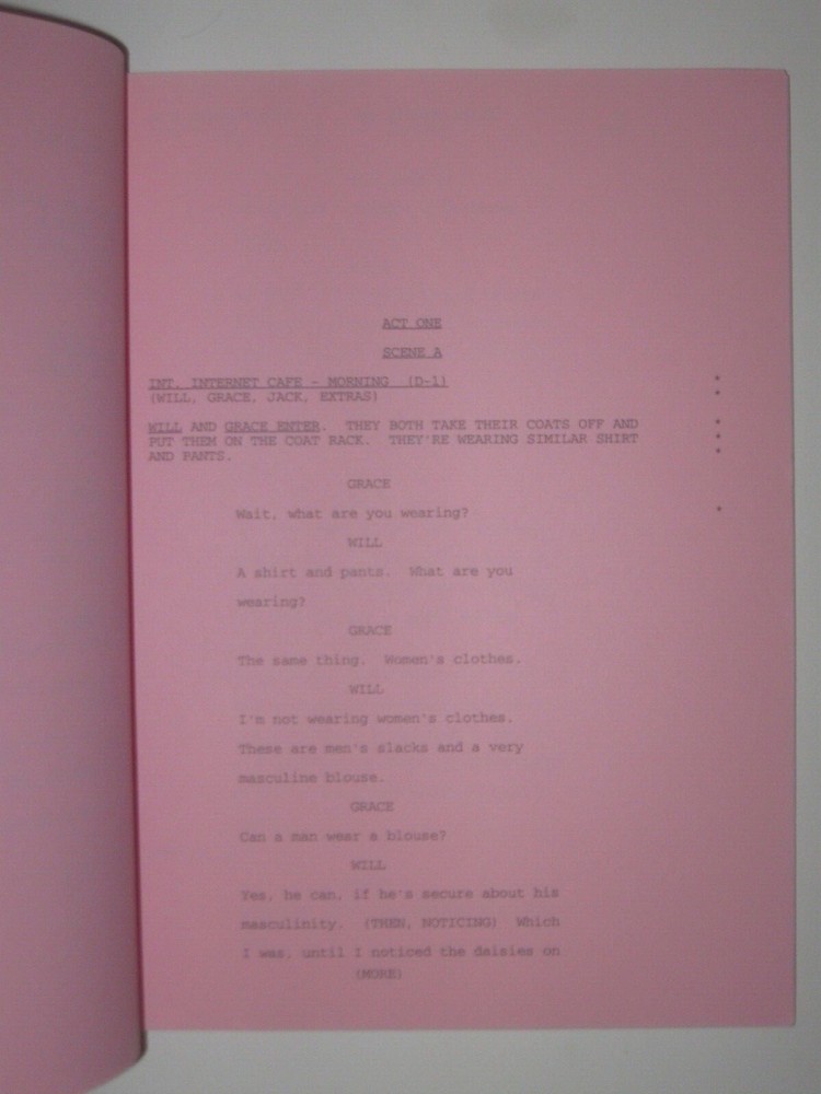 WILL & GRACE ORIGINAL SCRIPT FOR "COP TO IT" 2nd REVISED DRAFT SEASON 8 2005