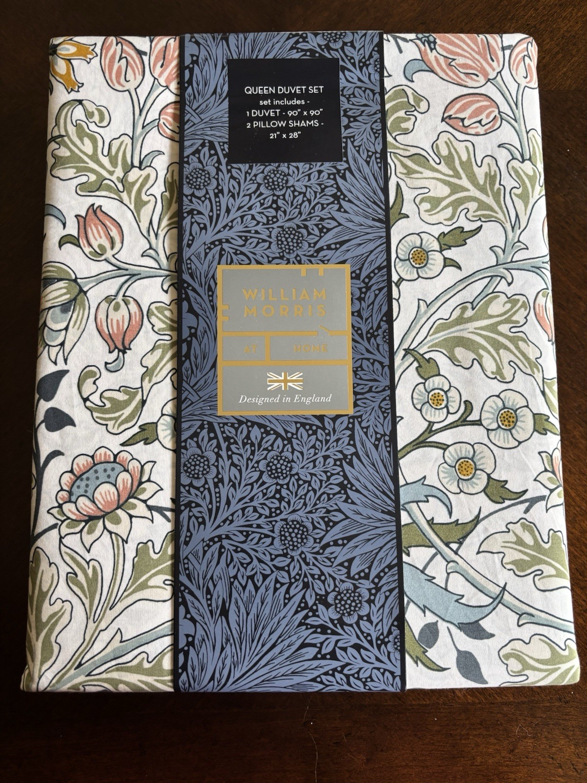 William MORRIS & CO. QUEEN Duvet Set Hyacinth Meadow 100% Cotton