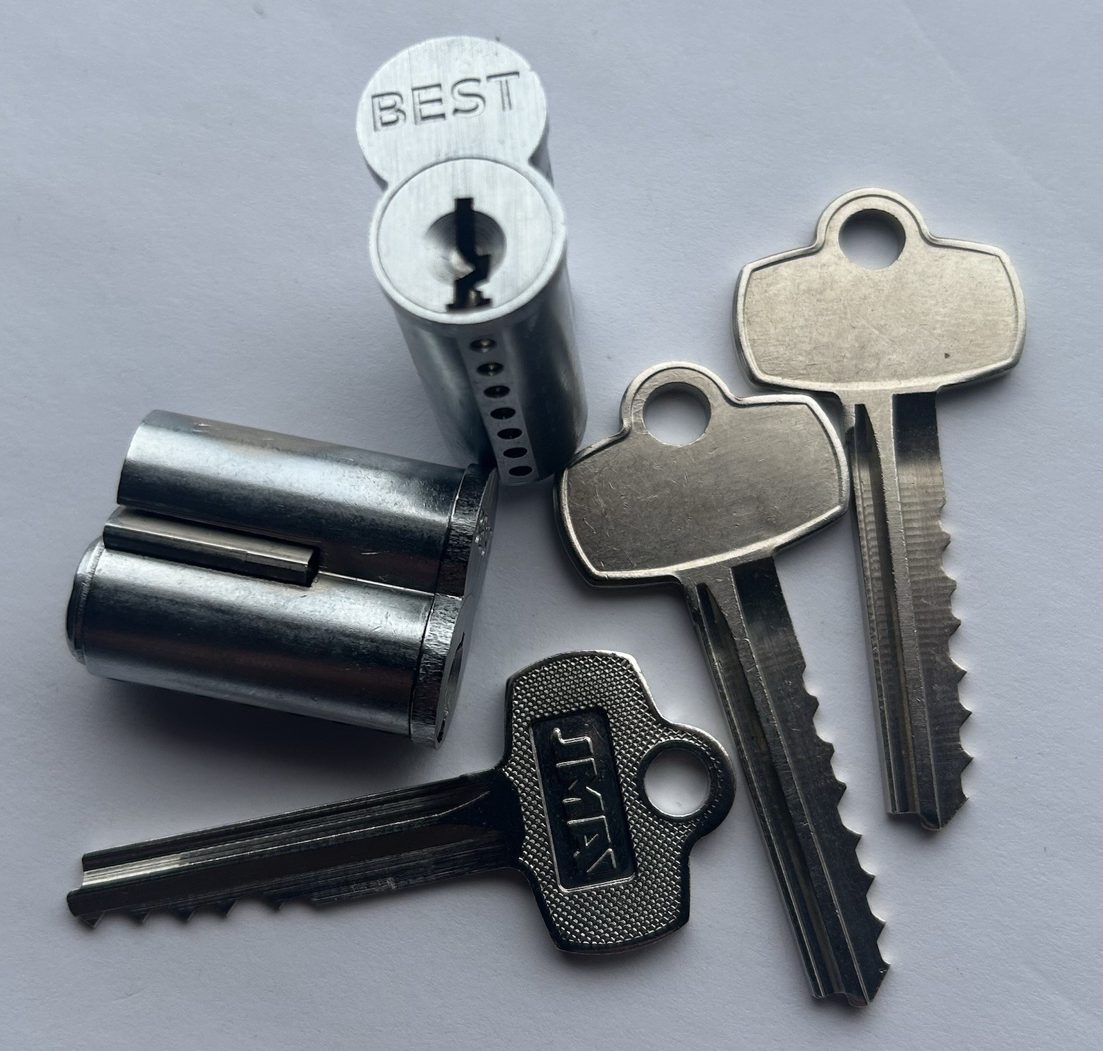 BEST Core 7-Pin Core Keyed I/C Lock 3-Keys IC Key Cylinder Commercial BEST SFIC