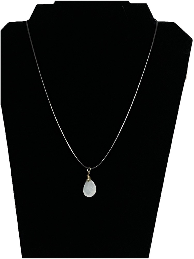 Pendant Wire Wrapped Charm On Black Leather Cord