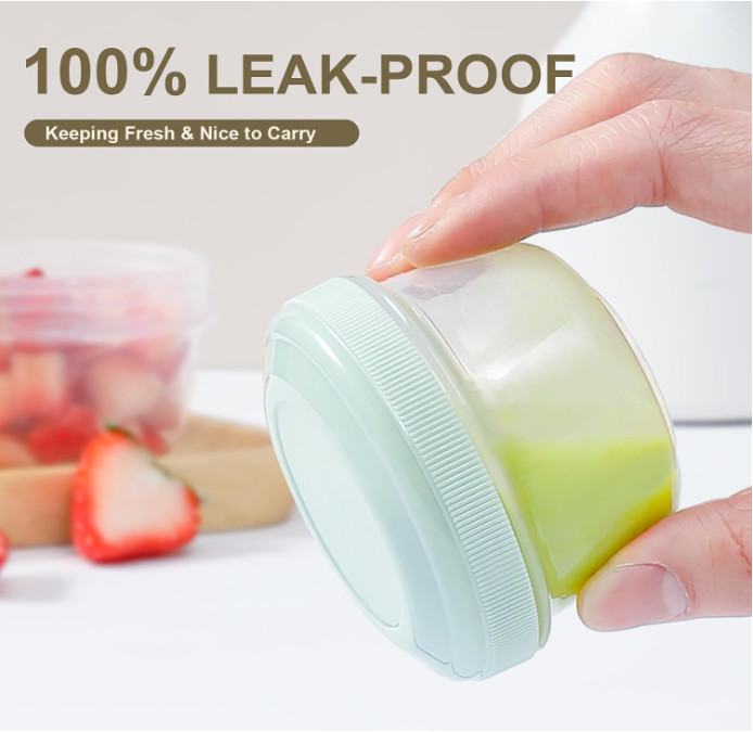 [16 Pack] 4 Oz Small Containers with Lids Reusable Plastic Containers for Snack