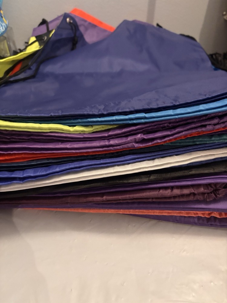 Nylon Drawstring Backpack Bundle Random Color Bag Mixed (20 Bags Incl)