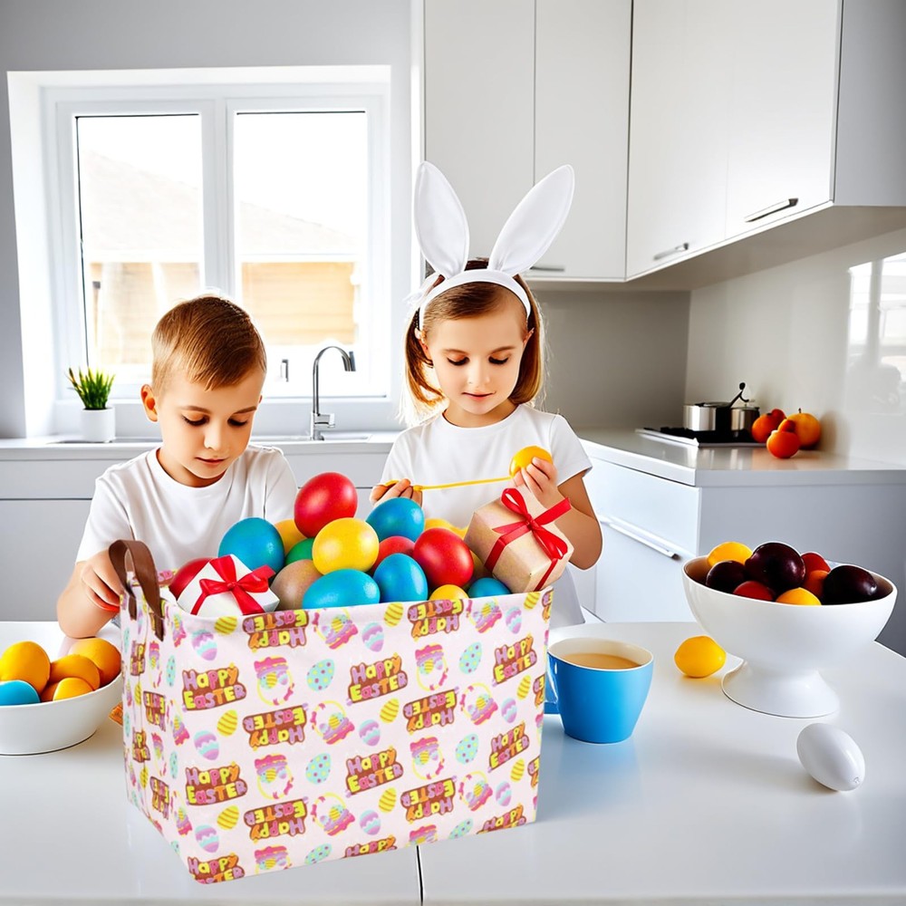 ASKETAM Large Empty Easter Basket for Kid Baby Rectangular Cute Easter Gift B...