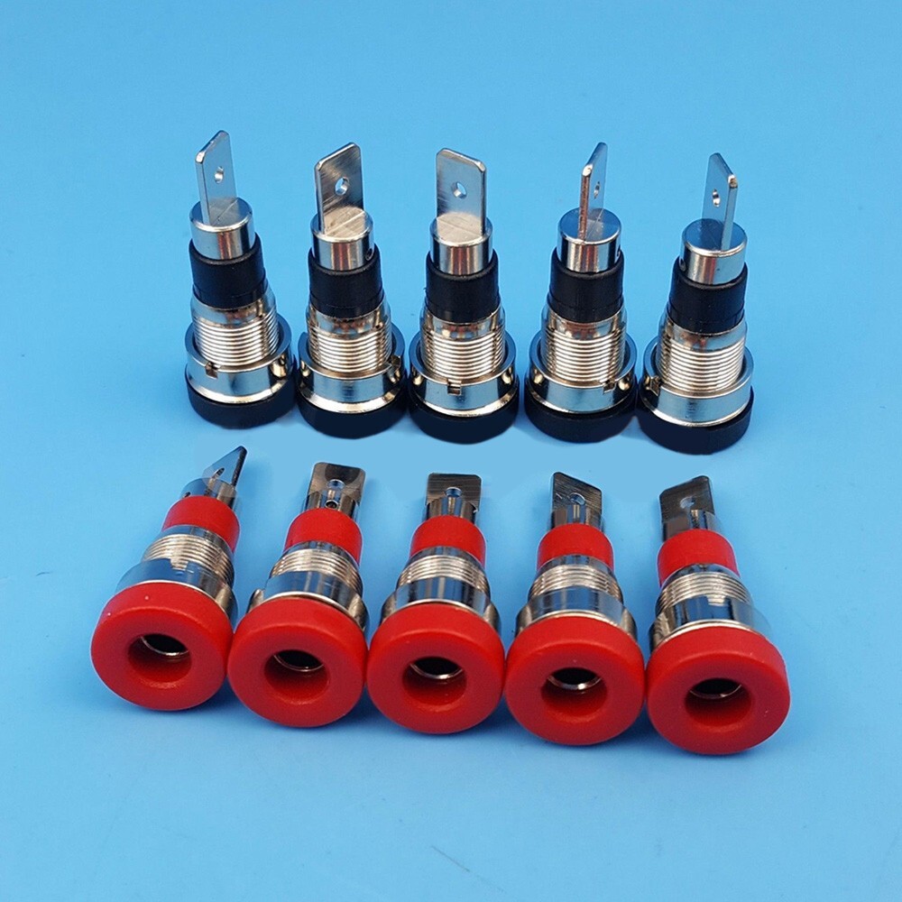 Brass Banana Plug Panel Mount Binding Connector 10Pcs Chassis 30-60VDC Audio