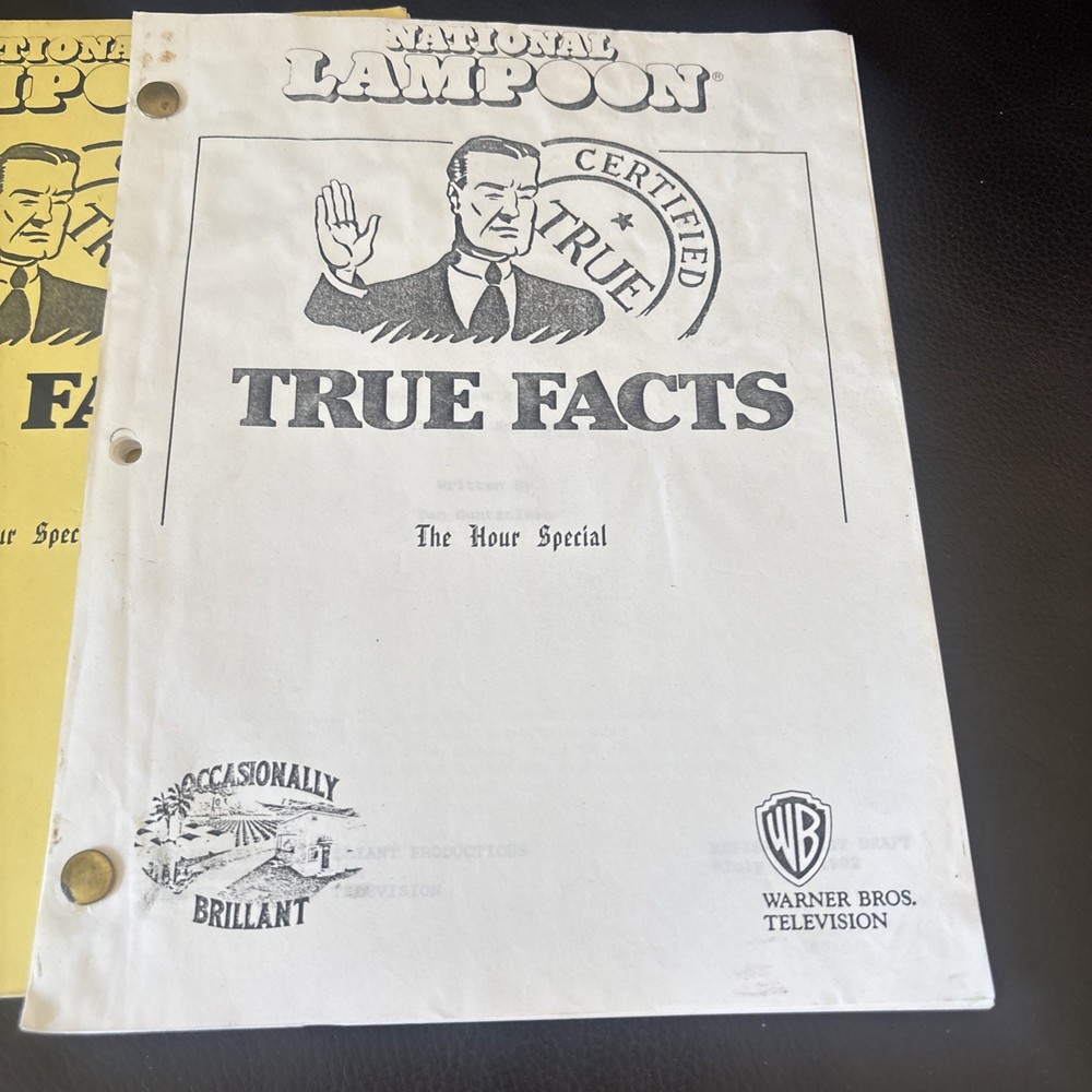 National Lampoon True Facts Warner Brothers Television Script First Final Drafts