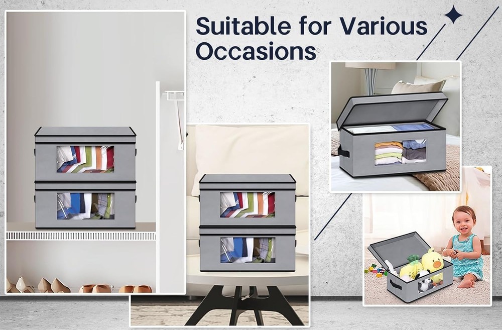 Stackable Hat Organzier For Baseball Caps 2 PCS Hat Storage Boxes For Closet