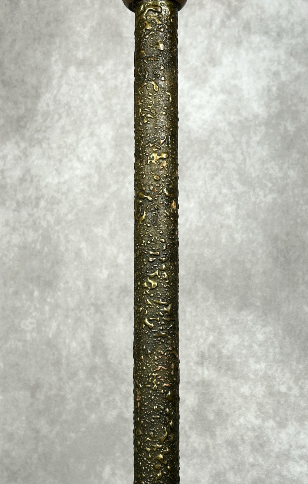 Antique Art Deco Floor Lamp Bridge Arm Unique Painted Wood Column Cast Iron 5 Ft