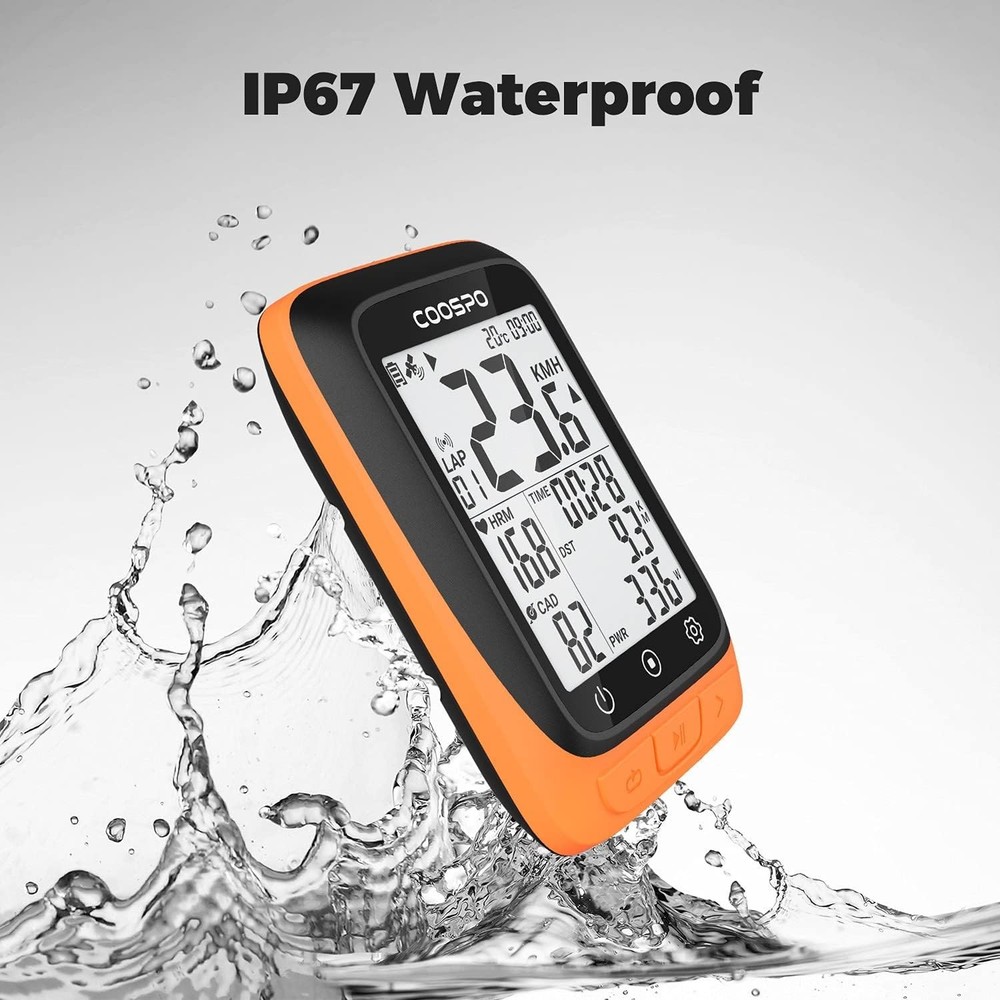 Waterproof Cycling Computer with 2.4” LCD Display - GPS Tracker & Bluetooth Sync