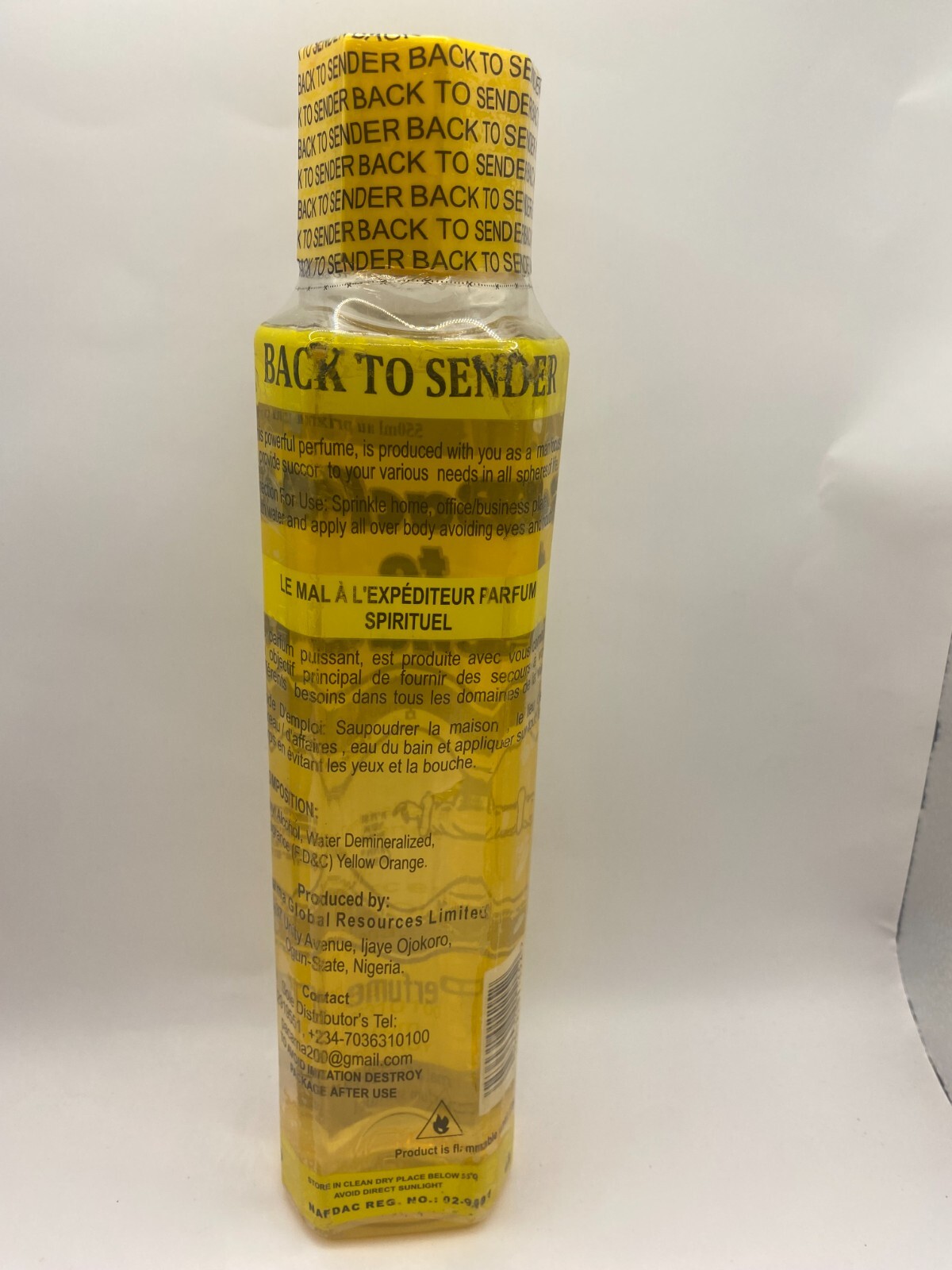 Back to sender spiritual perfume 500ml