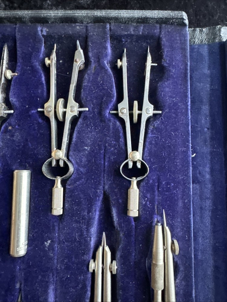 vintage lee guinness technical drawing set