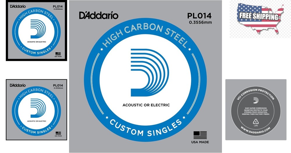 .014 Gauge Phosphor Bronze Guitar String - Reliable Replacement from D'Addario