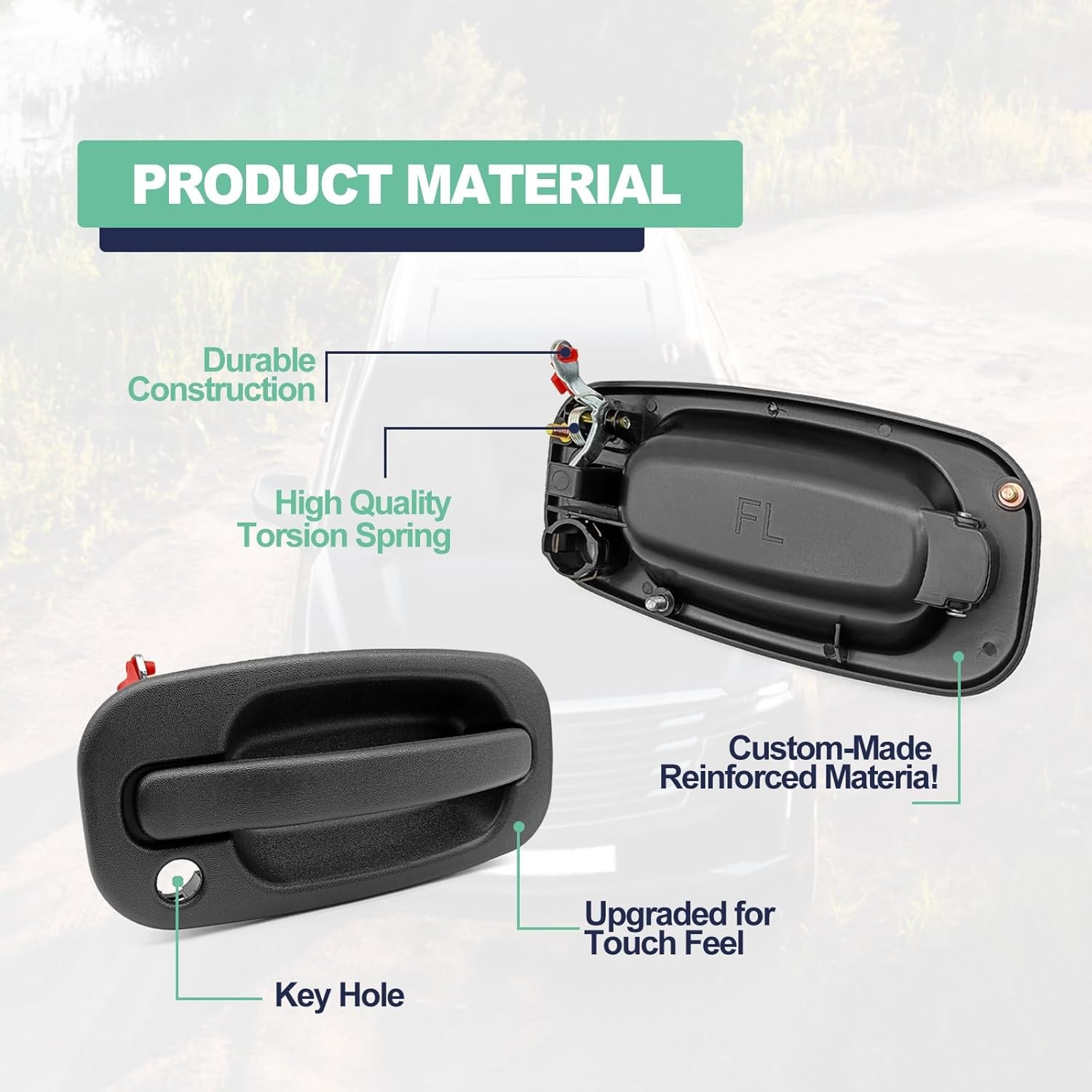 Exterior Door Handle Front Left & Right for 1999-2007 Chevy Silverado GMC Sierra