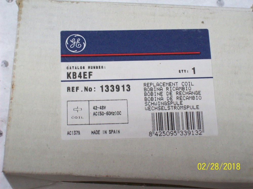 NEW GE REPLACEMENT COIL 42-48V , KB4EF