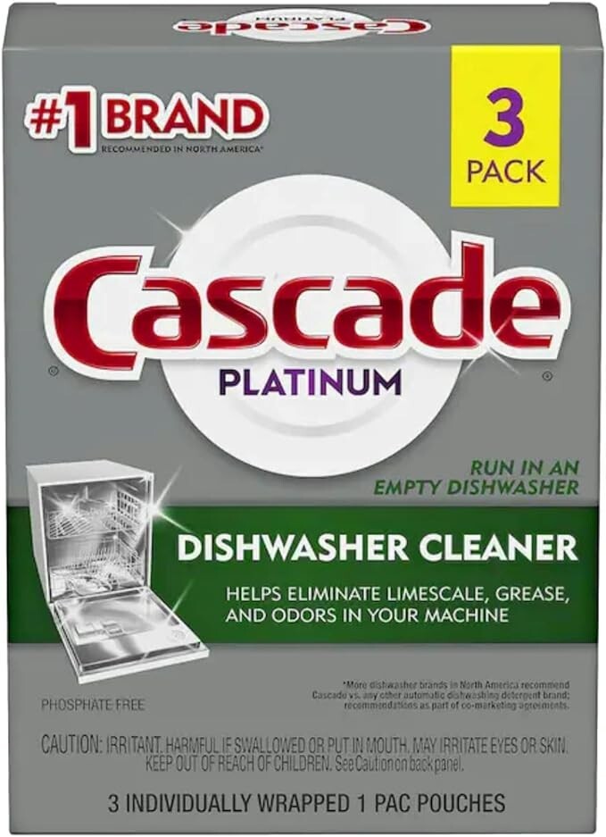Cascade Platinum Dishwasher Cleaner, 3 count 2 Boxes