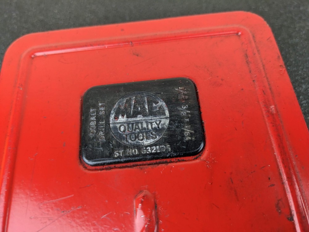 #bi972 Mac Tools Cobalt Drill Bit Set No. 6321DS w/Case