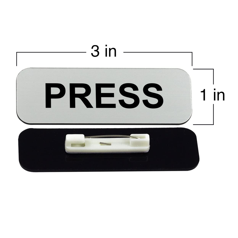 Press 1 x 3" Name Tag/Badge, (3 Pack)