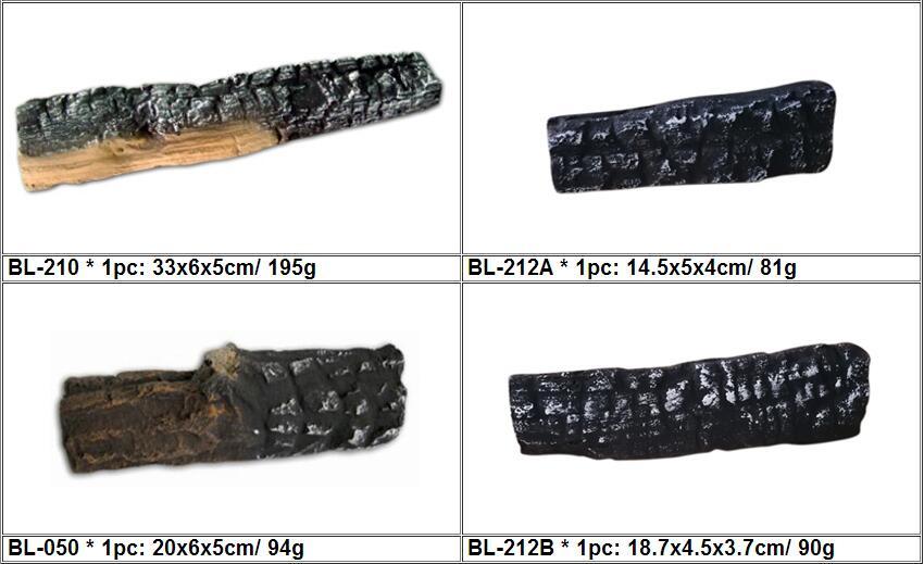 Wood like 4 Pcs Fireplace Ceramic Logs for Gas Ethanol Stoves,Firepits,Fireplace