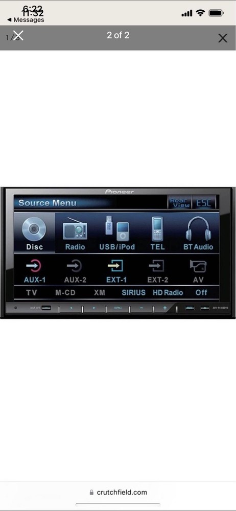 Pioneer double din DVD head unit